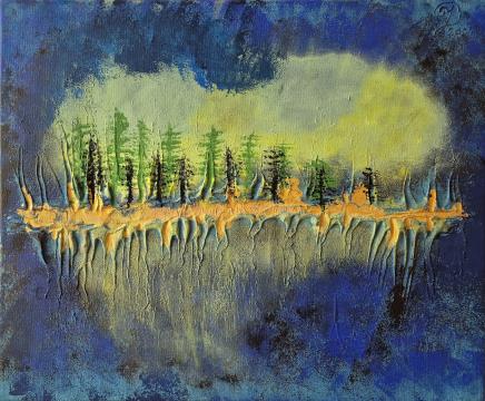 Grajski ribnik (Akril-platno - 50x60) Dušan Jemec